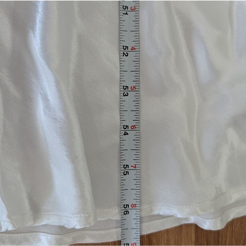 Enza Costa Off-White Satin Slip Maxi Dress Womens 2 Sleeveless Scoop Neck Split - Picture 8 of 10